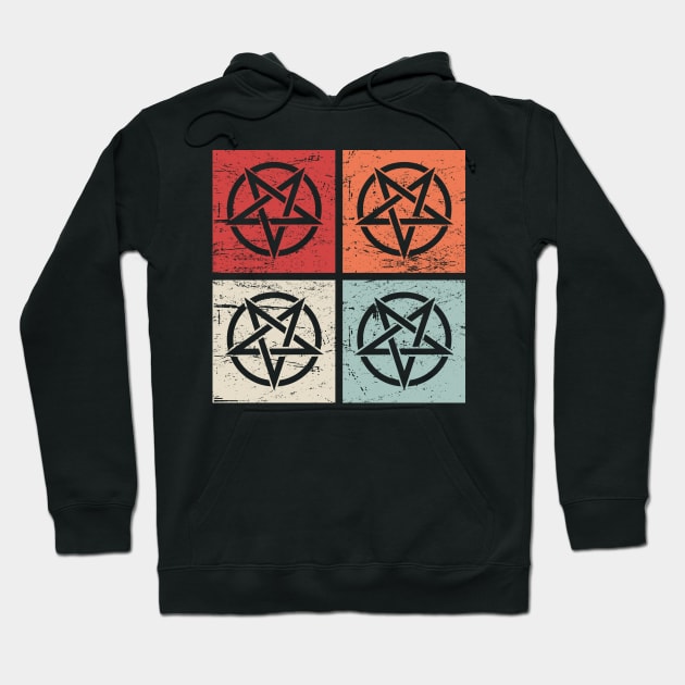 Retro Vintage Occult Pentagram Icons Hoodie by MeatMan